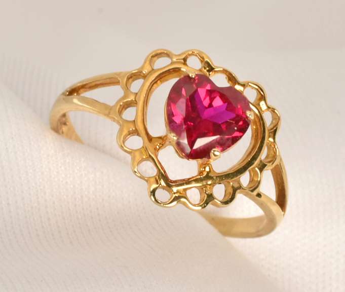Feminine Heart Ruby Ring