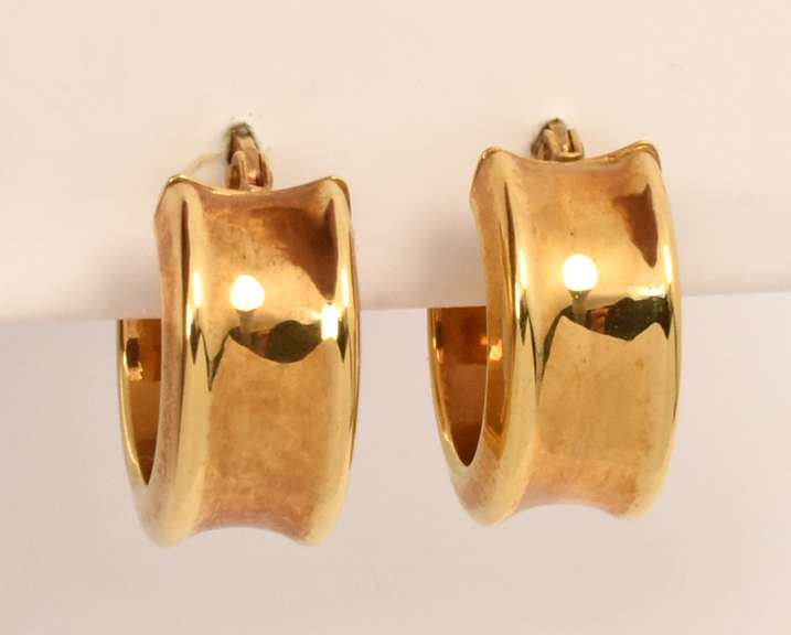 Small Wide 14k Hoop Earrings