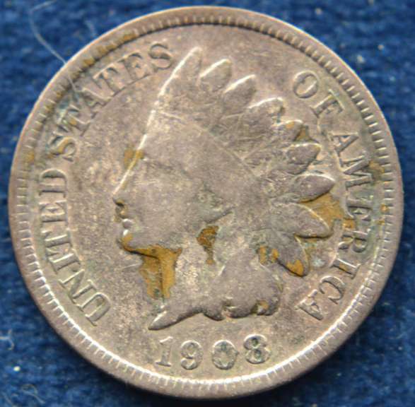 1908-S Indian Head Cent, Circulated.