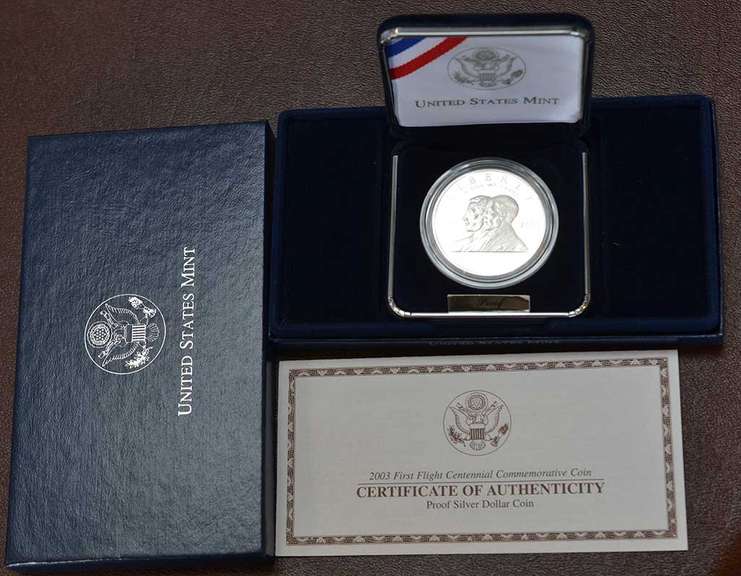 2003 First Flight Centennial Commemorative Proof Dollar. OGP.