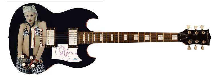 No Doubt Gwen Steffani Autographed Signed Custom Photo Graphics Guitar ACOA
