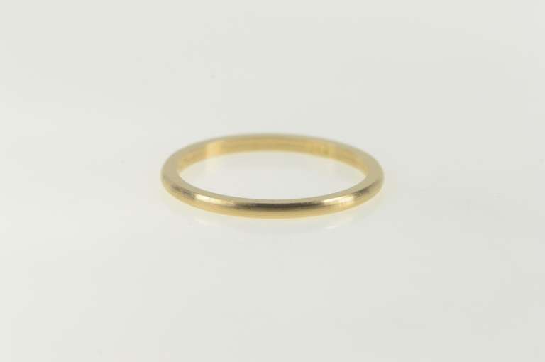 14K Yellow Gold Vintage NOS 1950's Rounded Wedding Band Ring