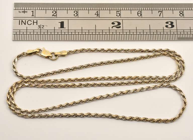 Useful 14k White Gold Rope Necklace