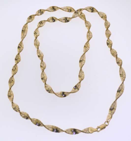 Italian Sterling Silver Twisted Omega Chain Necklace