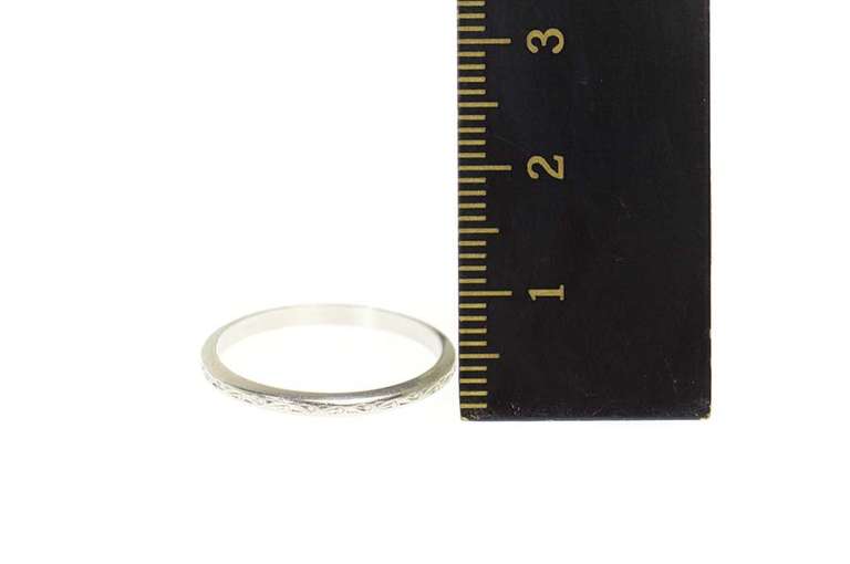 Platinum 2.1mm Art Deco Etched Pattern Wedding Band Ring