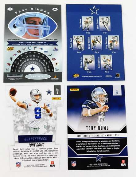 4 Dallas Cowboys QB Football Cards