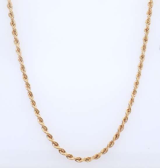 Nice Yellow Gold Rope Chain Necklace