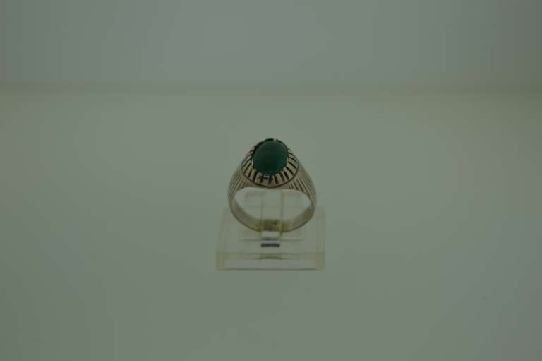 Sterling Silver Green Gemstone Ring