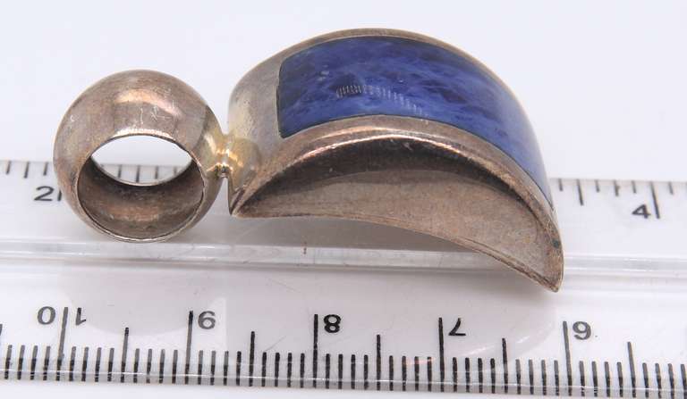Vintage Sterling Silver Lapis Pendant