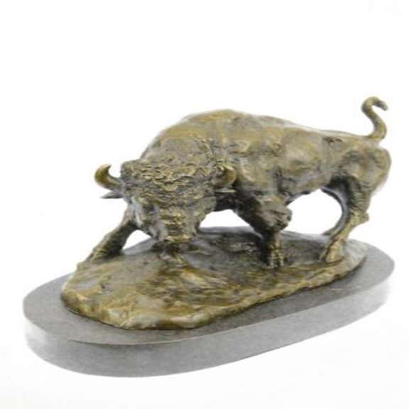 American Buffalo Bull Bronze Sculpture