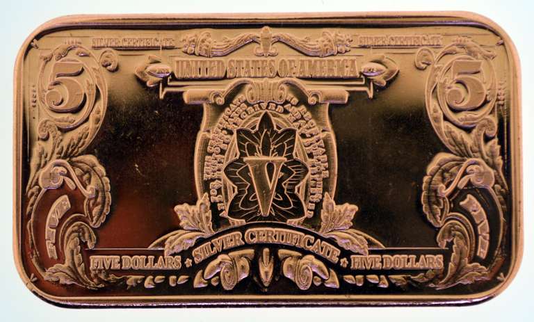 $5 Indian Chief Note 1 oz .999 Fine Copper Bar