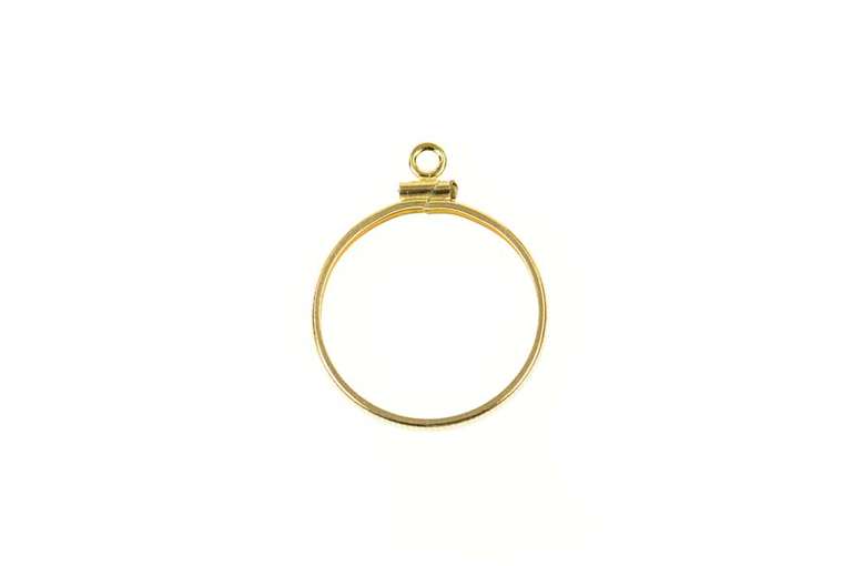 14K Yellow Gold 2 Rand South African Coin Holder Bezel Pendant