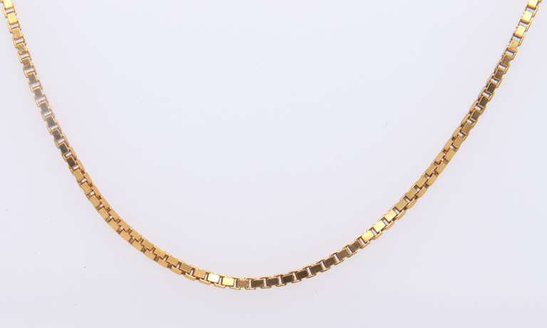 Vintage Sterling Silver Italian Box Chain Necklace