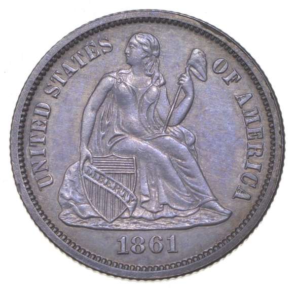 1861 Seated Liberty Dime