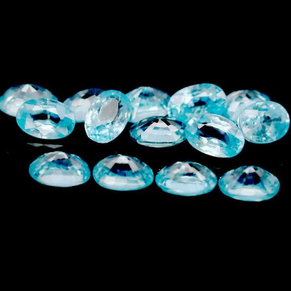 Brilliant 11.03ct sky blue Zircon set