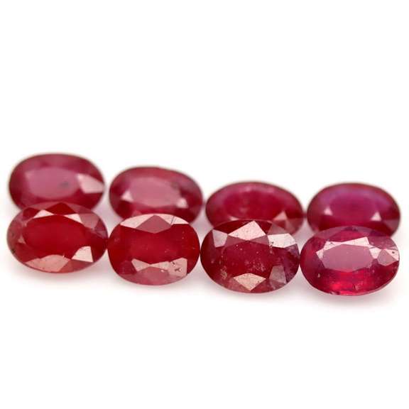 Rich 7.62ct oval cut Ruby set