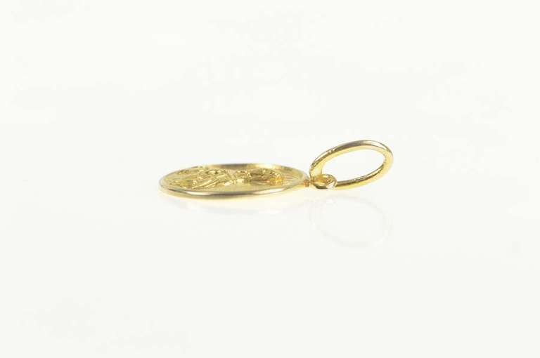 14K Yellow Gold Virgin Mary Sacred Heart Christian Faith Charm/Pendant