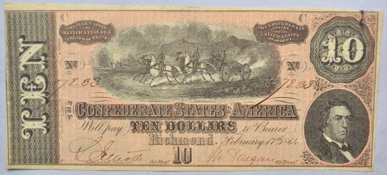 $10 T-68 Confederate States Note