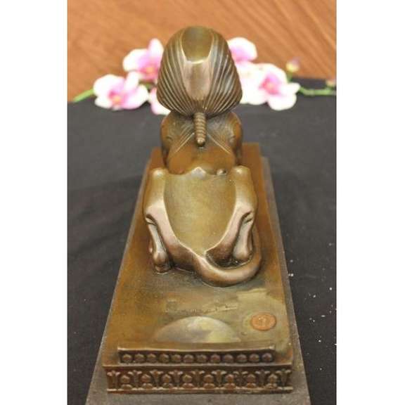 Wine Bottle Holder Sphinx Egyptian Bronze Statue