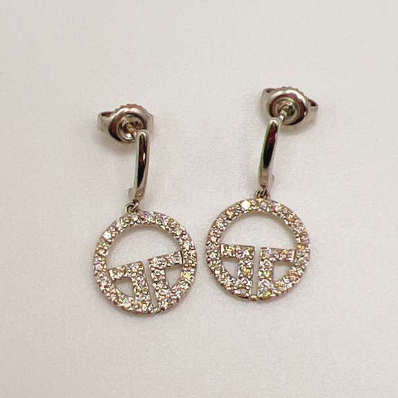 14kt White Gold & Diamond Earrings