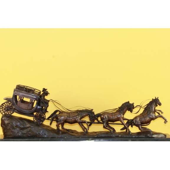 Adventure Action Horses Bronze Statue