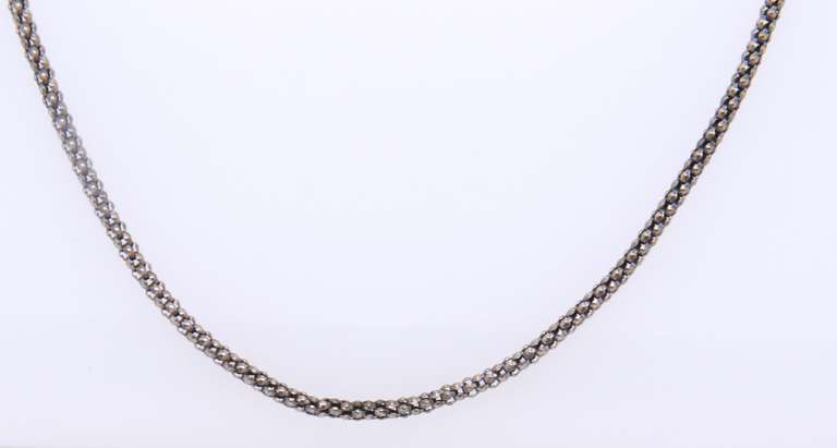 Vintage Sterling Silver Italian Popcorn Chain Necklace