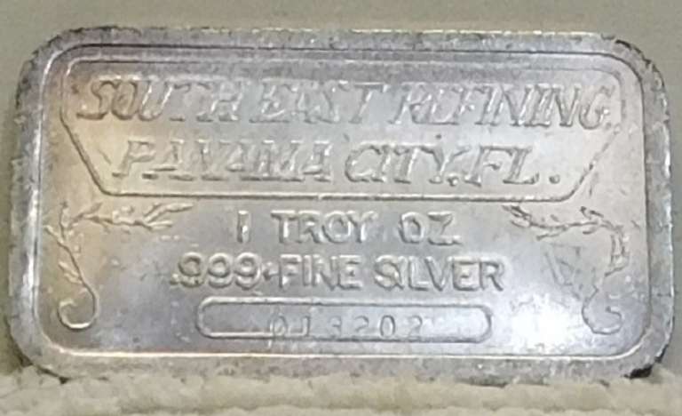 1 Oz Silver Bar, South East, w/S-N