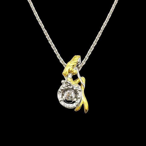 Two Tone Mermaid dancing Stone Pendant