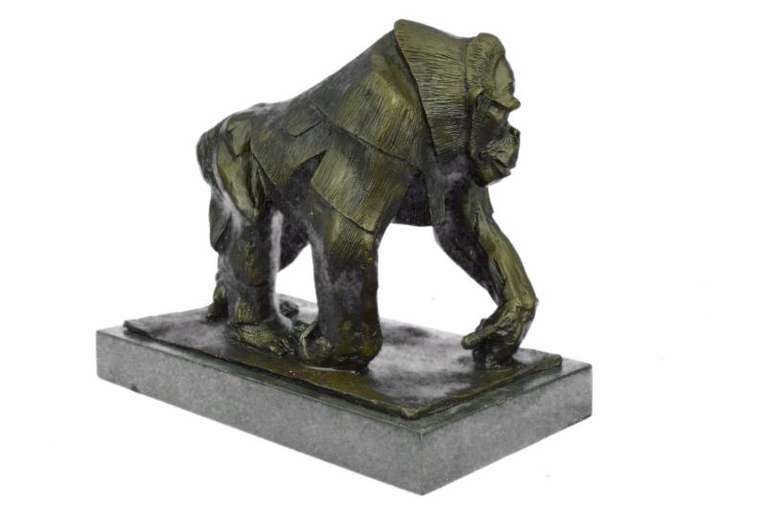 Mighty Brazilian Gorilla in Jungle Bronze Sculpture