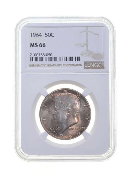 MS66 1964 Kennedy Half Dollar - Graded NGC