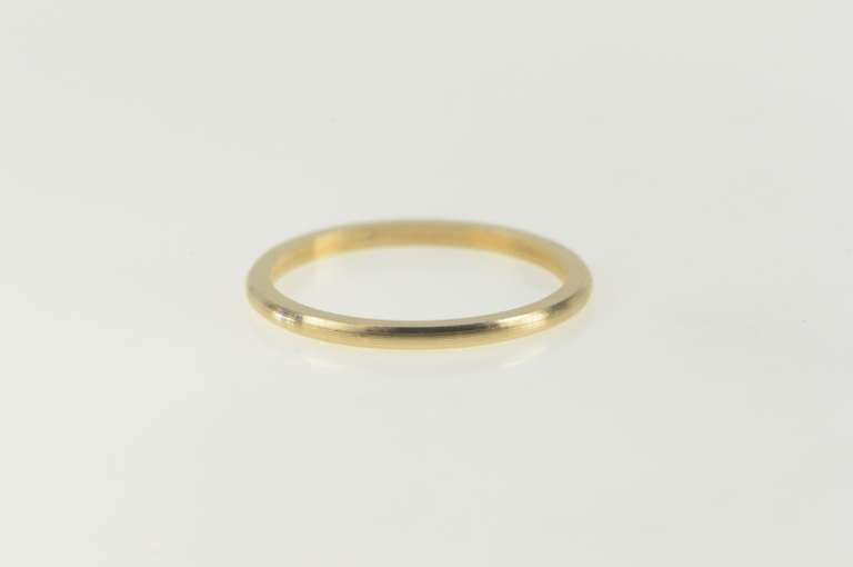 14K Yellow Gold Vintage NOS 1950's Rounded Wedding Band Ring