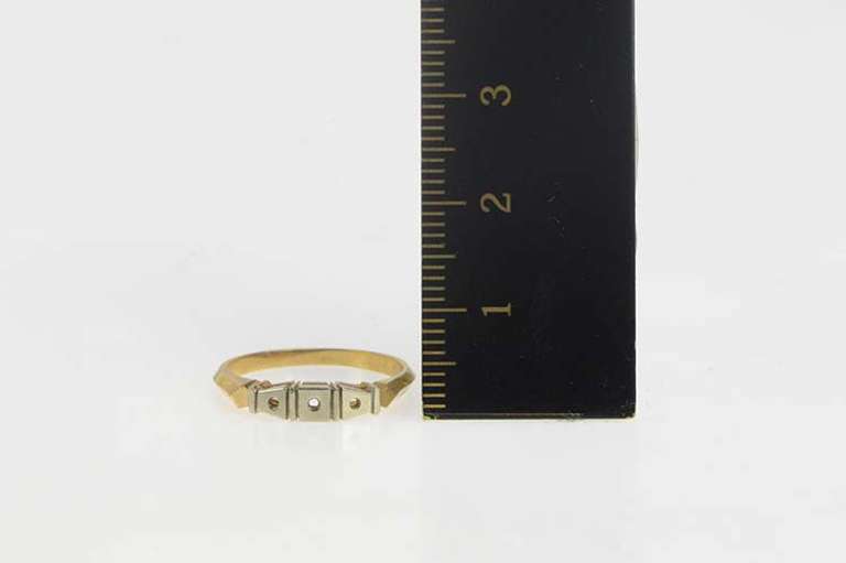 14K Yellow Gold Vintage NOS 1950's Two Tone Wedding Band Ring
