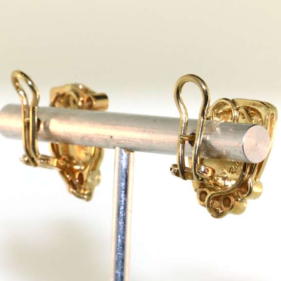 Dreamy Yellow Crystal and Diamond Earrings in 18K Yellow Gold