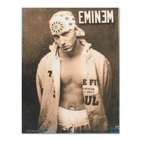 Ringo Daniel Funes, (Protege of Andy Warhol's Apprentice, Steve Kaufman), "Eminem" One-of-a-Kind Hand Pulled Silkscreen on Canvas, Hand Signed with Certificate of Authenticity.