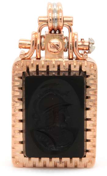 Antique Black Onyx Mourning Locket Pendant