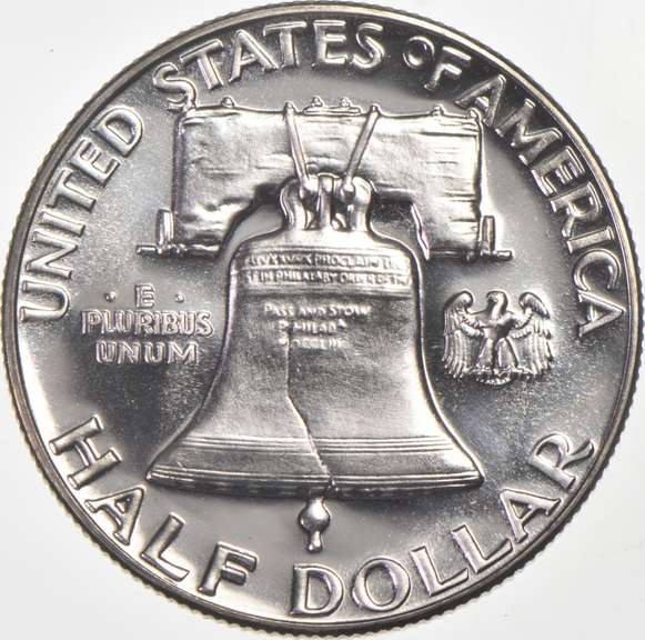 1956 Franklin Half Dollar - Type 1 - Hairlines - Detailed