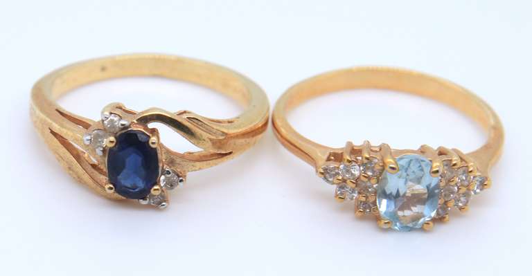 Sterling Silver Lot of 2 Gemstone Rings