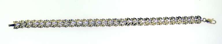 Bolivian Sterling Silver Leaf Link Bracelet