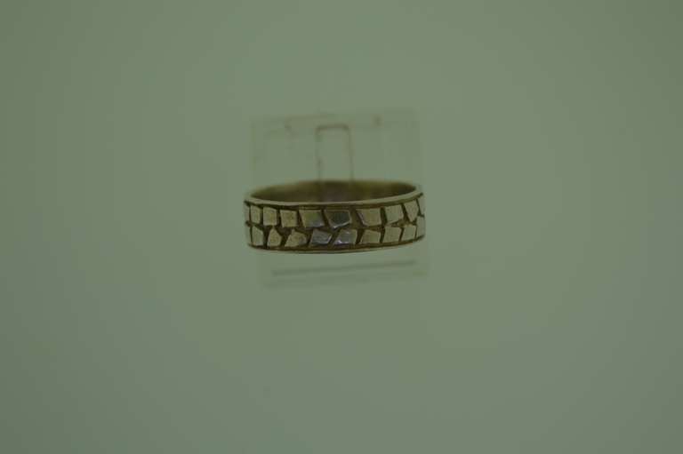 Sterling Silver Rock Texture Band Ring