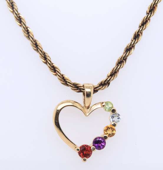 Vintage Sterling Silver Signed Heart Shaped Pendant on Chain