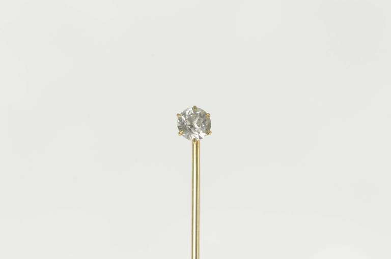 10K Yellow Gold Victorian Crystal Lapel Boutonniere Formal Pin/Brooch