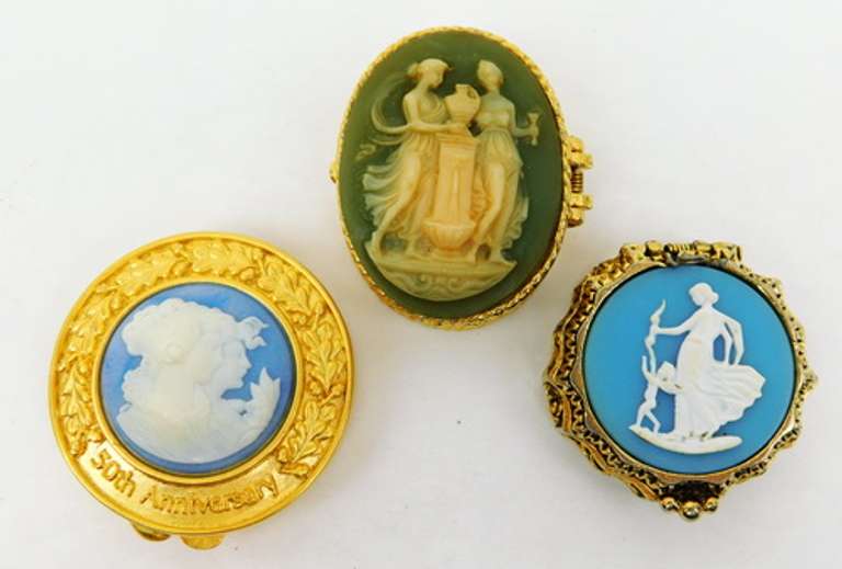 3 Collectible Vintage Perfume Solid Compacts