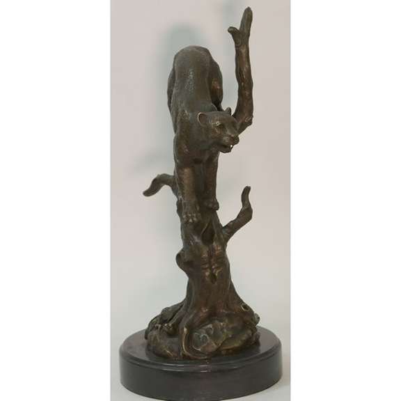 African Mountain Lion Bronze Sculpture