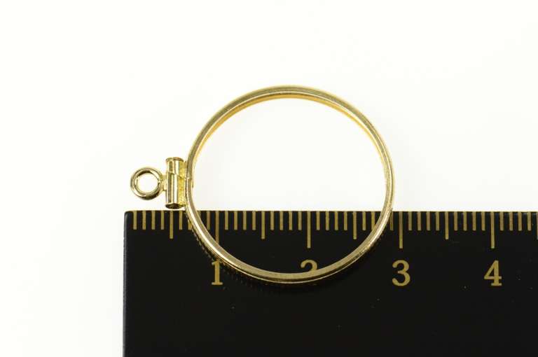 14K Yellow Gold 2 Rand South African Coin Holder Bezel Pendant