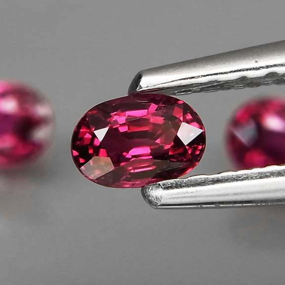 Richly colored .51ct UNHEATED Sapphire set