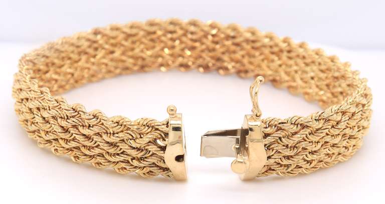 Incredible Yellow Gold Wide Mesh Bracelet