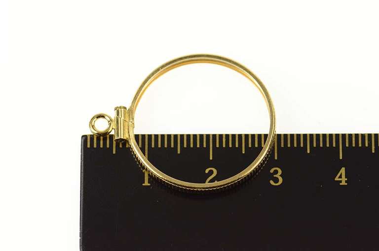 14K Yellow Gold 2 Rand South African Coin Holder Bezel Pendant