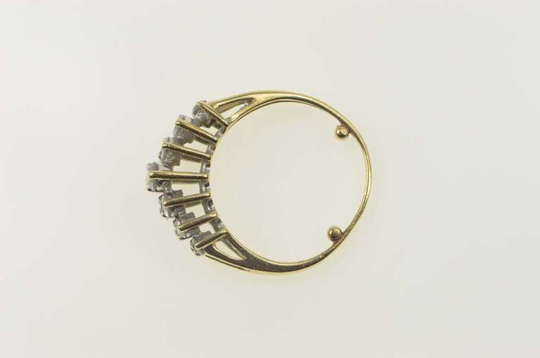 14K Yellow Gold 1.00 Ctw Diamond Graduated Classic Band Ring