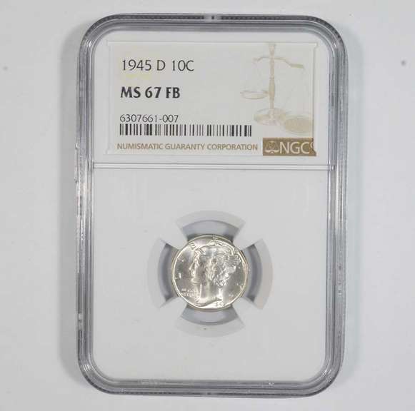 MS67 FB 1945-D Mercury Dime - Graded NGC