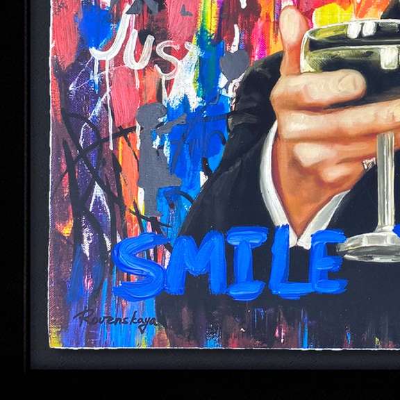 Nastya Rovenskaya, "The Great Gatsby" Framed One-of-a-Kind Mixed Media, Hand Signed with Letter of Authenticity.